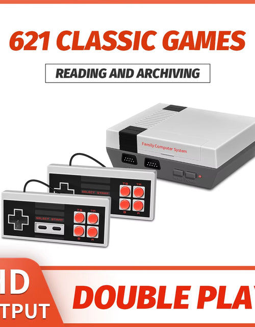 Load image into Gallery viewer, Retro Family HD Video Classic Game Console Built-In 621 Games HD Output with Two Wired Controller TF Card Loading Games
